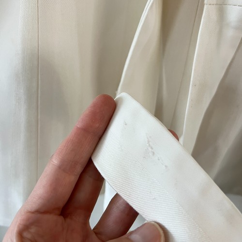 RARE Smythe tie waist white oversized tuxedo blazer black piping size 8 - Picture 16 of 17