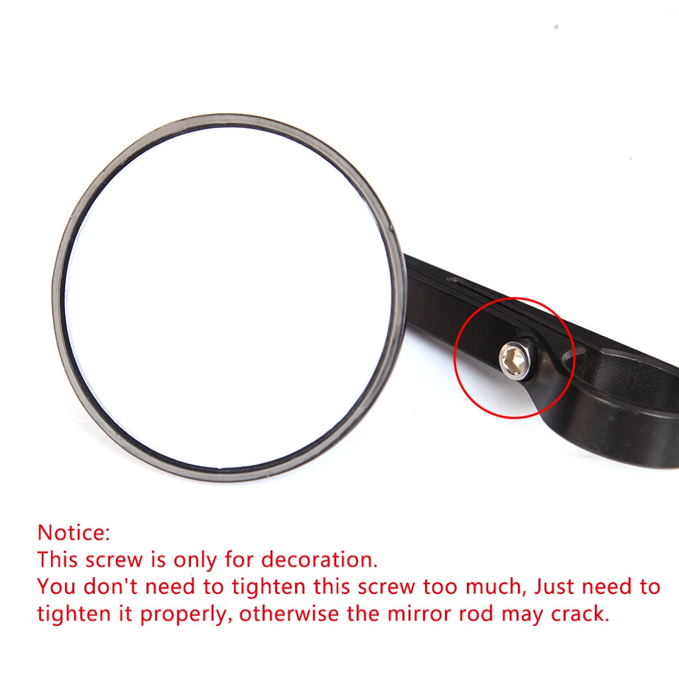 Black Round Motorcycle 7/8" Bar End Side Mirrors For Honda Yamaha Suzuki Ducati - Image 4 of 4