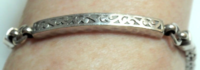 JARED Sterling Silber ARMBAND Block Box gewebt & geätzt Panel Knebel NEU mit Box