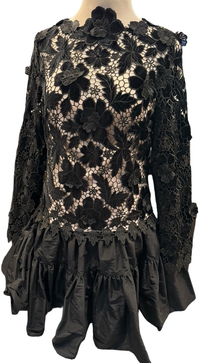 ANTONIO MELANI Born On Fifth SIZE 14 Gemma Lace Taffeta Black Mock