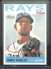 2013 Topps Heritage Red Real One Autograph #ROA-JSH James Shields No 37 of 64