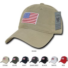 American Flag Embroidered Washed Soft Cotton Fitting Cap - FREE SHIPPING