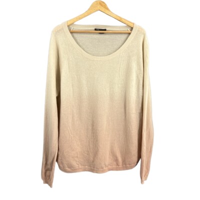 Vince Sweater Wool Cashmere Ombre Blush Beige Dip Dye Womens Medium