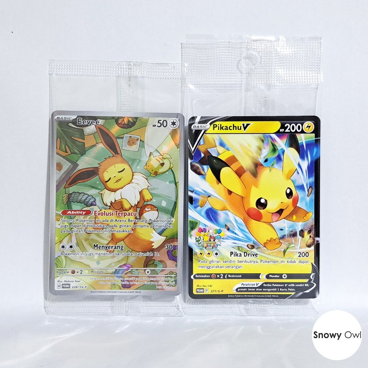 Eevee 228/SV-P & Pikachu V 377/S-P Promo Set Pokemon TCG Card