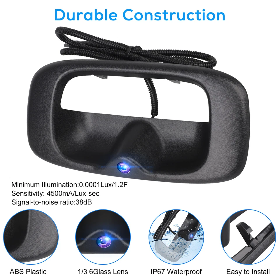 HD Tailgate Handle Backup Camera w/Wire for 1999-2006 Chevy Silverado GMC Sierra - Image 3 of 4