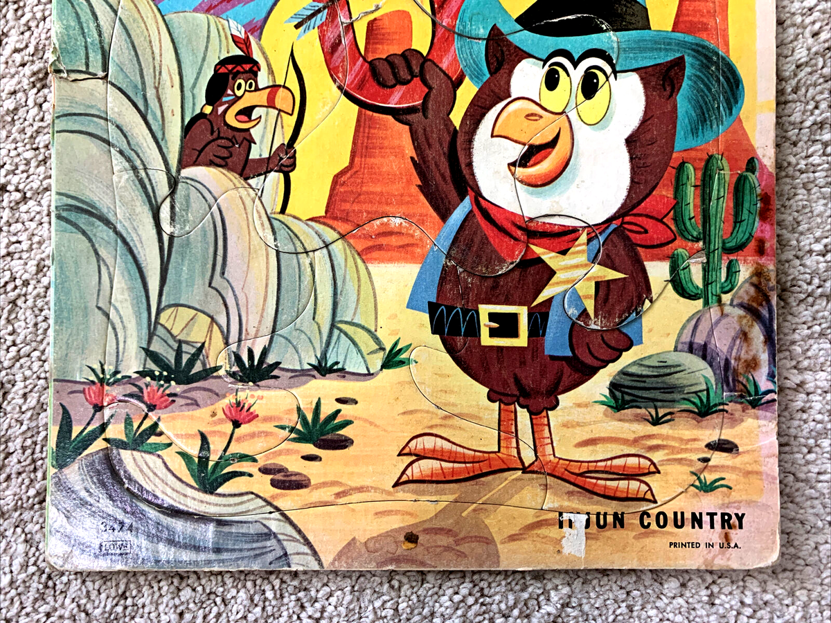 Vintage INJUN COUNTRY 9 Piece Children's Cardboard Puzzle LOWE