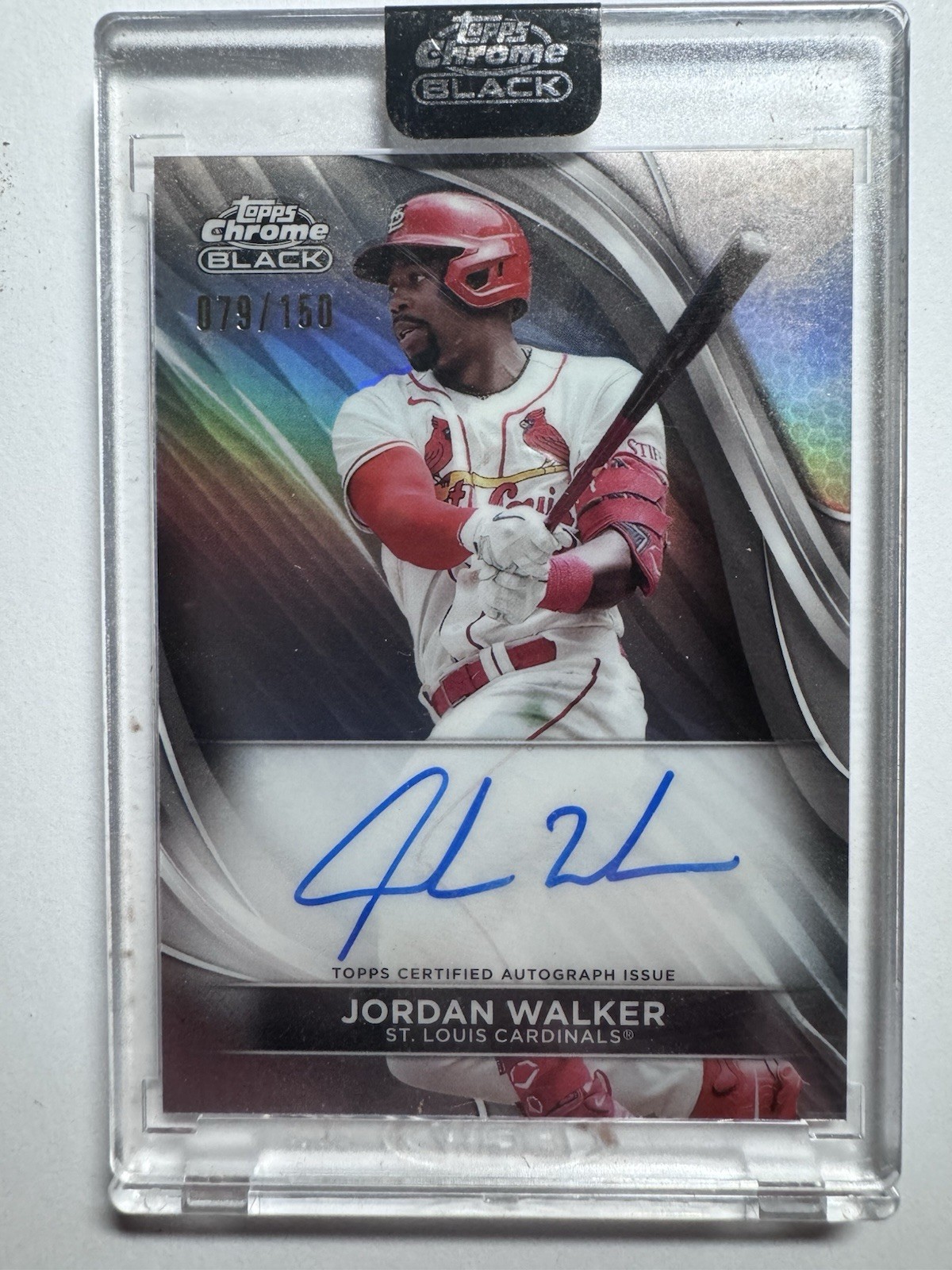 Jordan Walker 2024 Topps Chrome Black #CBA-JW Autographs 
