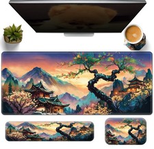 4PC Japanese Large Gaming Mouse Pad  Memory Foam Ergonomic Keyboard Wrist Rest