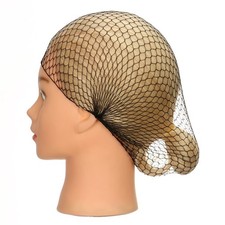 24 Count Black Invisible Elastic Edge Thicker Mesh Hair Nets for Women Hair B