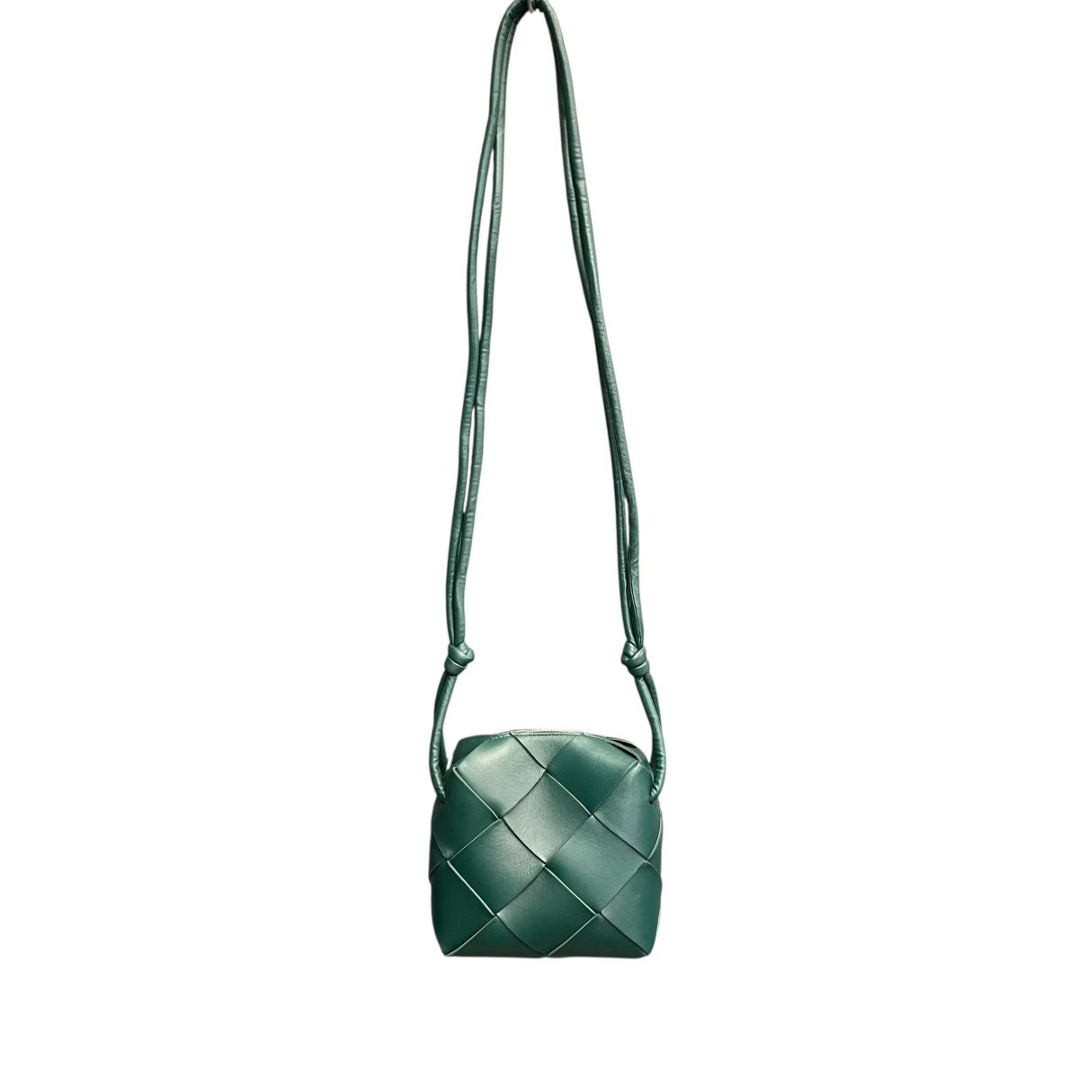 Used Bottega Veneta Mini Cassette Camera Bag Shoulder Emerald Green Size - 10012