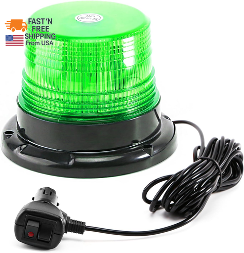 Green LED Beacon Lights 12-24V Warning Safety Flashing Emergency Roadside Strobe - Picture 11 of 12