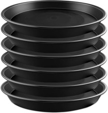 6 Pack 12 Inch Black Plant Drip Trays, Heavy Duty PP Saucers for Pots Plant