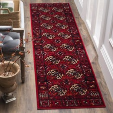 Vintage Hamadan Collection Runner Rug - 2'3" x 8', Red & Multi, Oriental Trad...