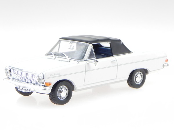 Opel Rekord A Cabrio Weiss Schwarz Modellauto In Vitrine 1:43-image