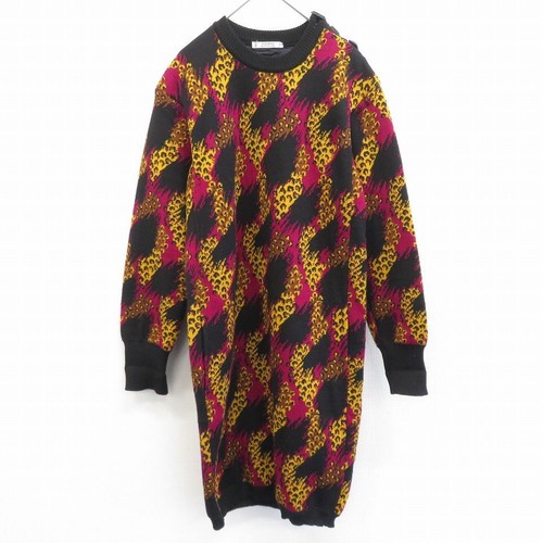 Yves Saint Laurent Rive Gauche, YVES SAINT LAURENT Rive Gauche Vintage Knit Dress Leopard Multicolor