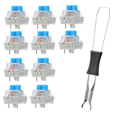 10PCS. Blue Clicky Mechanical Keyboard Switches 3-Pin LED for Gaming Keyboards *