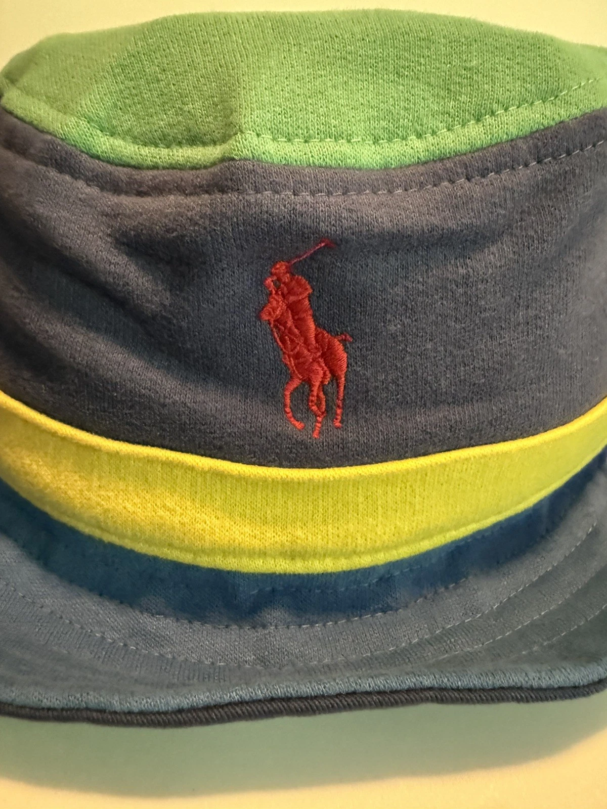 POLO RALPH LAUREN MEN’S COLOR-BLOCKED FLEECE BUCKET HAT IN NAVY S/M