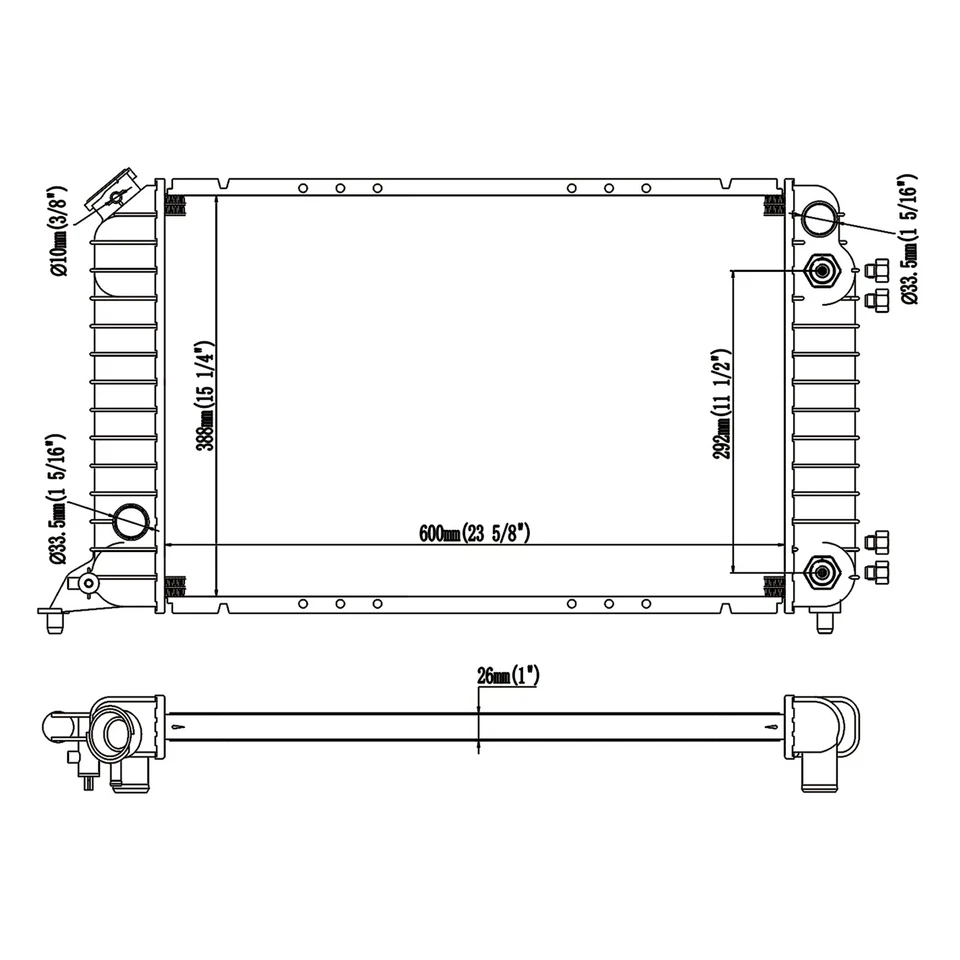 1531 Radiator For 1994-2003 Chevrolet S10 GMC Sonoma 1996-2000 Isuzu Hombre 2.2L Foto 4 de 4
