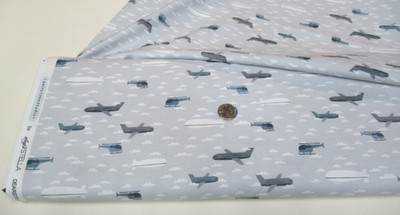 Timeless Treasures quilt-craft fabric PLANE AWESOME fog 2 1/4 yds (dlt-3300)Last