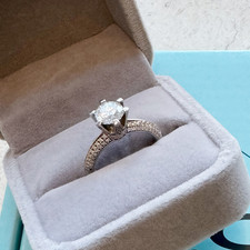 1ct Round Moissanite 925 Sterling Silver Ring, Six-Prong Setting  SZ: 6/7/8/9