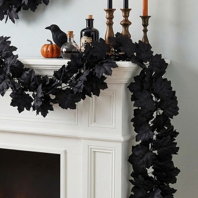 2M Halloween Schwarz Ahorn Rebe Wandbehang für Indoor Outdoor Herbst Deko