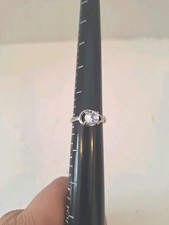 Sterling Silver and Cubic Zirconia Solitaire Ring Size 7