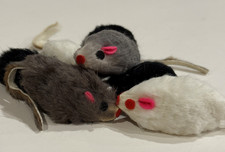Furry Mice Real Fur Realistic looking cat toys sets