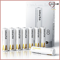 iMuto AA Batterien 8 StüCk Wiederaufladbare Lithium 1,5V 3600Mwh Set, Hohe