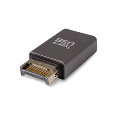 1in USB 3.1 Front Panel Header Type E to Type A Adapter Metal Housing Silver