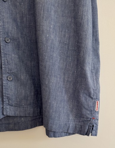 Orlebar Brown “Hibert” Short Sleeve Shirt Linen Blend Textured Blue XXL - Picture 11 of 14