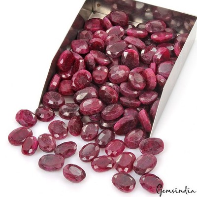 1880 Ct Natural Madagascar Red Ruby Oval Faceted Cut Loose Gemstones Lot~102 Pcs