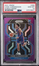 2021 PANINI PRIZM PURPLE PRIZM #282 CADE CUNNINGHAM 74/99 PSA 10