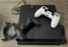 Sony Playstation 4 Console (Software 8.0) Power Cable, HDMI Cord & 2 Controllers