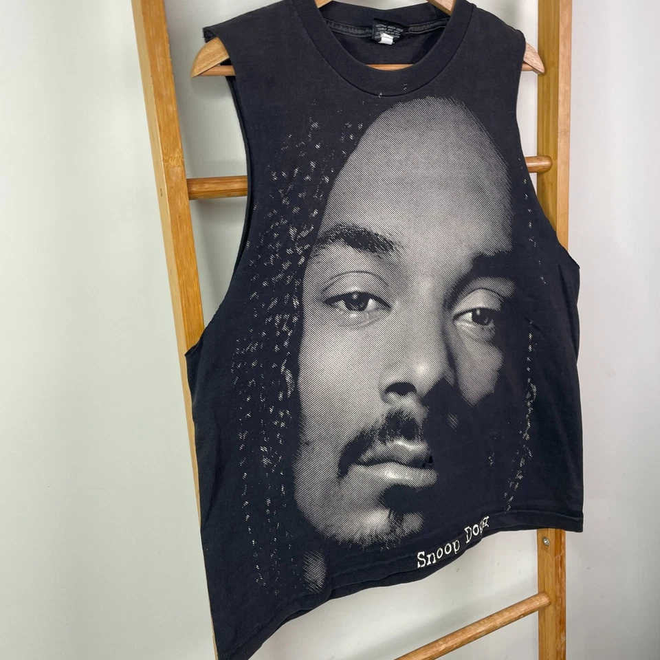 Camisa De Colección Snoop Perro Retrato Para Hombres Mediana Negra Gráfica Sin Mangas Ropa de Calle Foto 3 de 4