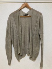 Pas de Calais Beige Open Front Cardigan M with Buttons