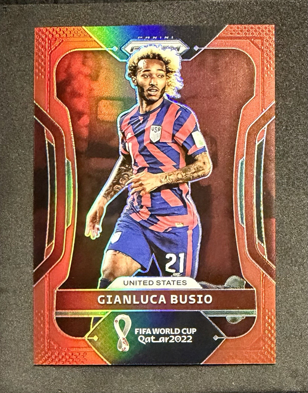 2022 Panini Prizm World Cup Qatar - Gianluca Busio #202 Red Prizm /399