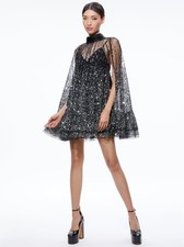 ALICE + OLIVIA ZENON CAPE MINI DRESS SIZE 4 NWOT