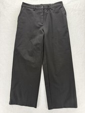 Eileen Fisher Ponte Dress Pants Womens M Black Wide Leg Elastic Waist Stretch