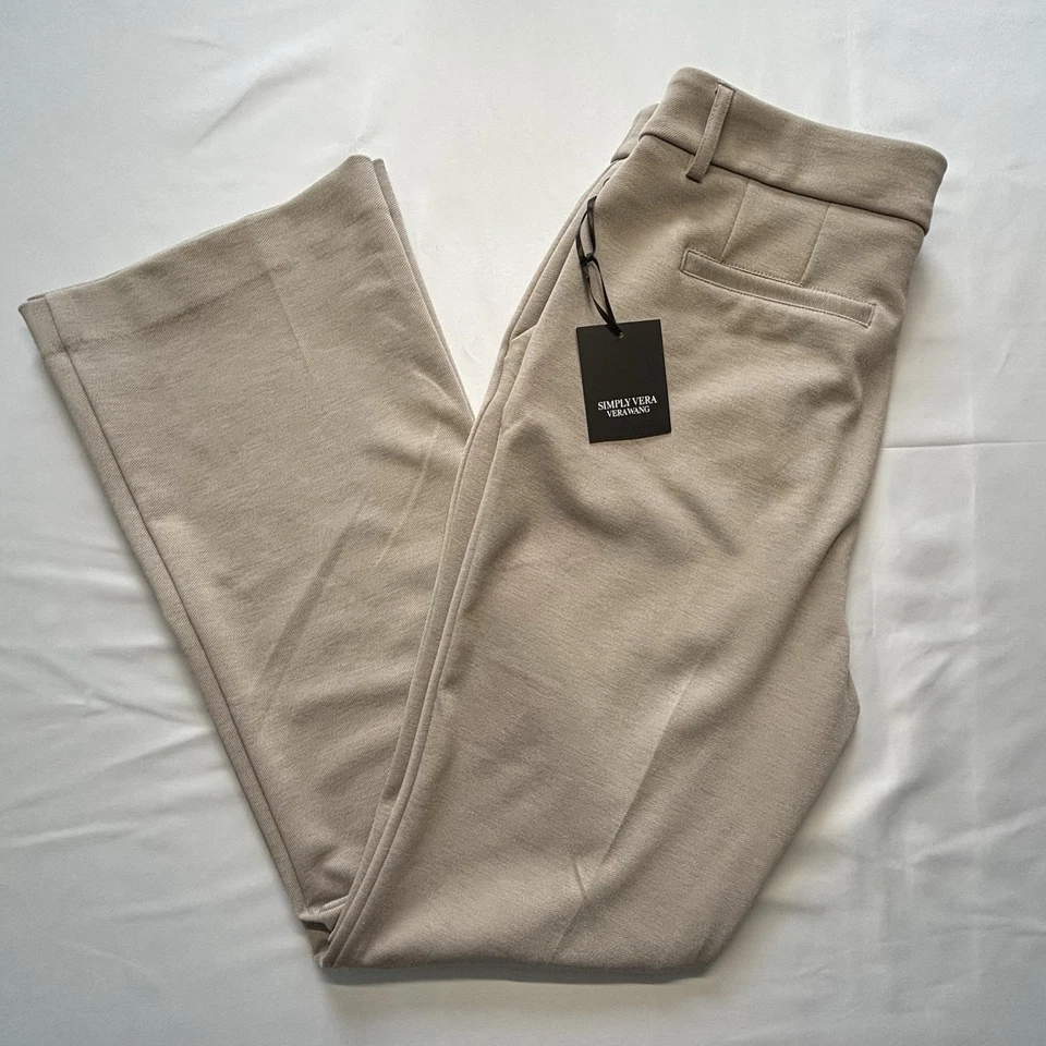 Vera Wang Women’s Taupe Tan High Rise Flare Dress Pants Size 10 New with Tag - Image 4 of 4