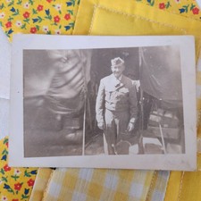 VTG 1940s Snapshot Photo Soldier Portrait World War II WWII Black White