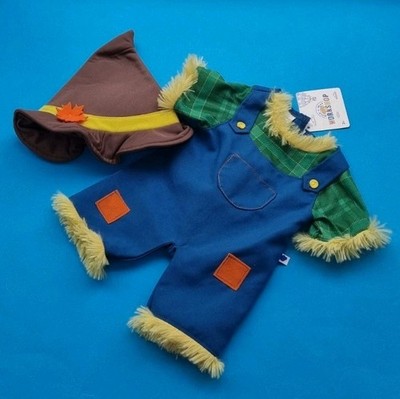 Build A Bear Scarcrow Krähe Kostüm mit passendem Hut selten nicht mehr produziert Rarität 2018 neu mit Etikett 