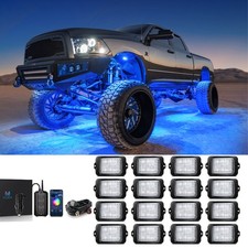 Mictuning C3 RGBW LED Rock Lights - 16 Pod Underbody Car Underglow Kit for Truck