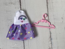 Little Club Chelsea Doll Purple Rainbow Heart Dress Hanger Outfit  (A3)