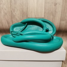 Isabel Marant Genuine Orene Leather Puffy Thong Sandals Green - Size 39 Eu 6 UK