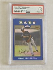 2008 Topps Chrome Evan Longoria Blue Refractor Psa 8