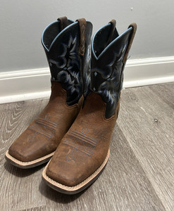 Ariat Boy’s Western Cowboy Boots Brown/Black Leather, MPN 10012794 US 4.5