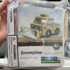 Snowplow wooden DIY building kit Lowes Kids Workshops NEW