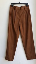 Sézane Pants Hendley Caramel Brown Pleated Tapered Trousers Women’s SZ 34 US 2
