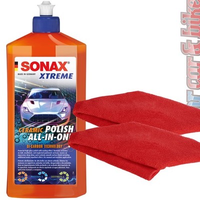 Sonax Ceramic Politur All-in-One Xtreme 500ml Versiegelung + 2x Mikrofasertuch
