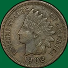 1902 Indian Head Cent Extremely Fine XF Coin #42802